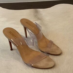 SCHUTZ Women's Nude and Clear Heels